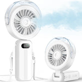 Otlonpe handheld misting fan in action delivering quick outdoor cooling