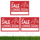 Otoolling Coming Soon sign 3-pack with stake for quick installation