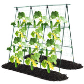 OTOSUNNY cucumber trellis with A-frame design offers adjustable width for compact storage.