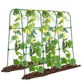 OTOSUNNY Garden Trellis arch green offers sturdy arch support for cucumbers.
