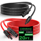 Oududianzi solar extension 20ft black cable ready for outdoor PV setups.