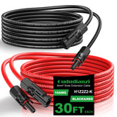 Oududianzi 30ft solar extension cable, flexible layout for PV systems.