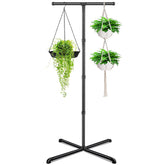 OugeWood plant hanger with dual-head design offers stable indoor display.