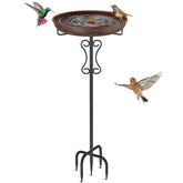 Ouinis bird bath with 12-inch bowl invites birds to rest and drink in your garden.