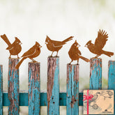 OULYDEKO rusty birds collection enhances garden curb appeal with rustic metal art.