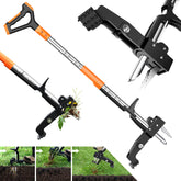 OUNIER stand-up weed puller with 39.3-inch handle showing easy root extraction