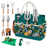 Ourrest 22pc garden tools set with tote bag keeps tools organized for easy gardening