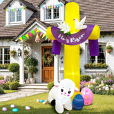 OurWarm Easter cross inflatable 8ft for vibrant outdoor yard decoration