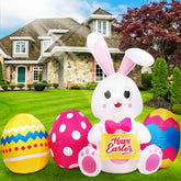 OurWarm Easter inflatable bunny and eggs stands 6 feet tall for festive outdoor decor.