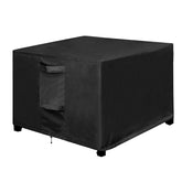 OutdoorLines square ottoman cover on patio protects from rain and sun
