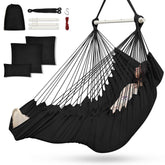 Outerman hammock chair with steel spreader bar for sturdy indoor or outdoor lounging.
