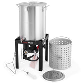 OuterMust 30 QT fryer pot for efficient outdoor cooking and easy cleanup after feasts.