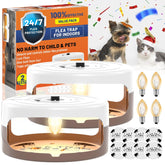 Outtkitywi two-pack flea traps displayed indoors for effective pest capture