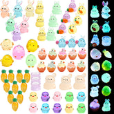 Outus Easter mini resin bunnies glow after sun exposure for charming garden or table decor.