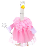 Outus princess goose pink tutu skirt on a 23-inch porch goose for whimsy and charm