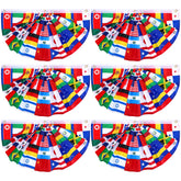 Outus world flags banner six-piece set displayed on a porch for vibrant curb appeal.