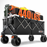 Overmont 45-inch collapsible wagon extended for large loads and easy transport.