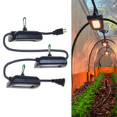 Owleye 12ft outdoor grow light string delivers full-spectrum light for greenhouse growth.