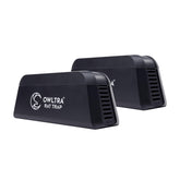 OWLTRA OW-1 indoor trap front view with dual infrared sensors for safety.