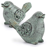 OwnMy green cast iron bird figurine for outdoor garden decor and durability.