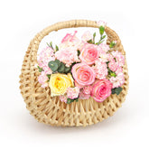 OXDFK rattan half moon basket, compact display for weddings and decor