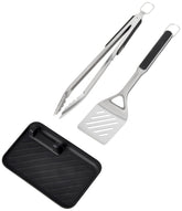 OXO Good Grips grilling tongs with scalloped edges for secure grabbing.