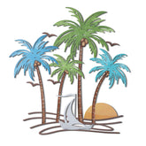 OYEFLY metal tropical beach wall art adds sunlit palm ambiance to any space