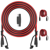 OYMSAE 12ft SAE extension cable with red and black wires for reliable power connections.