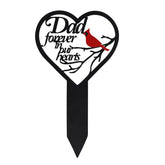 OZIO Dad Heart Memorial Plaque Stake marks graveside remembrance outdoors.