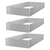 OZMSHF raised bed side view shows durable galvanized steel for practical vegetable gardening.