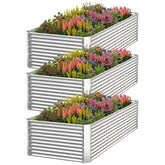 OZMSHF 3-Pack Tall raised bed front view showing spacious planting for vegetables and flowers