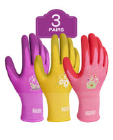 PACIFIC PPE women's gardening gloves with rubber-coated palms provide reliable grip.