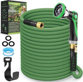 PALRORY non-expandable hose 100ft unfurls smoothly for steady yard watering.
