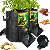 PAMAZY 2-pack 20-gallon grow bags with harvest window for clean, convenient harvesting.