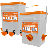Pamazy 5-Gallon chicken feeder set with two buckets for steady feeding