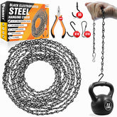 Pamazy 79-inch hanging chain close-up with sturdy black electroplated finish for indoor-outdoor use.