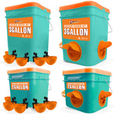 PAMAZY automatic feeder and waterer with buckets for steady poultry supply