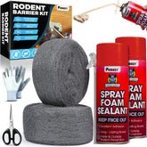 PAMAZY rodent barrier kit with steel wool fibers ready to seal small gaps securely