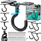 PAMAZY 8Pcs rotatable ceiling hooks securely hang plants and decor indoors or outdoors.