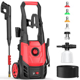 Paporia electric pressure washer with foam cannon for fast, foamy car cleaning.