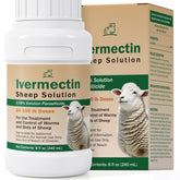 Paraguard ivermectin 0.08% solution bottle ready for sheep parasite treatment.