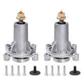 Parts Camp 2-pack mandrel assembly front view for quick mower deck replacement.
