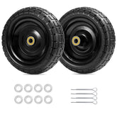Parts Camp Gorilla Cart Wheels with 10-inch solid tires for puncture-resistant transport.