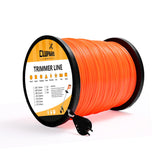 Parts Camp trimmer line orange round 0.095in spool for durable lawn edging.