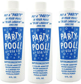 Party Pool Blue Lagoon color additive colors pool water near return jets for vibrant ambiance.
