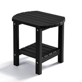 PASAMIC 2-Tier Adirondack Oval Side Table with ample storage for drinks and decor.