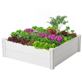 PASAMIC 4x4x1ft raised bed assembly shows simple slot design for quick setup.