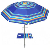 PASAMIC 7ft beach umbrella with built-in table and sand anchor for stable shade.