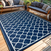 PASAMIC 9x12 outdoor rug with reversible pattern for flexible patio styling.