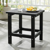 PASAMIC Adirondack square side table black top view for outdoor patios.